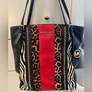Michael Kors, mixed animal print, shoulder bag, purse, leather